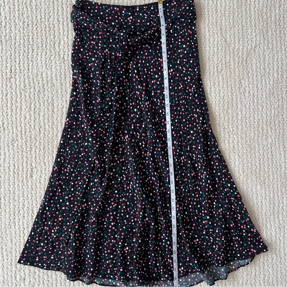 DIANE VON FURSTENBERG Confetti Dots Black Midi Skirt Tie Waist 2 - Picture 9 of 11